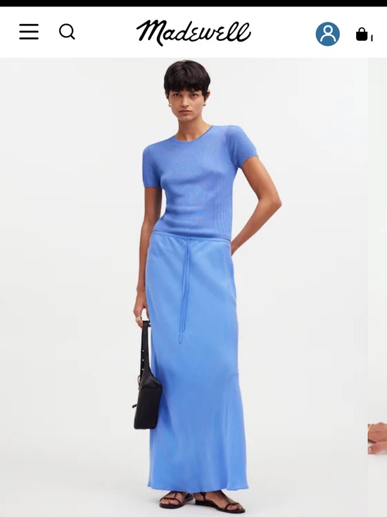 Madewell Dresses & Skirts - NWT Madewell Tie-Waist Maxi Slip Skirt Cupro Blend Maxi Skirt Celeste Size 12